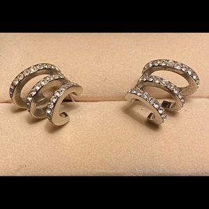 Michael Kors silver triple hoop earrings